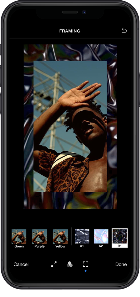 Framed* framing editor for adjusting an artwork before sending it to the device.